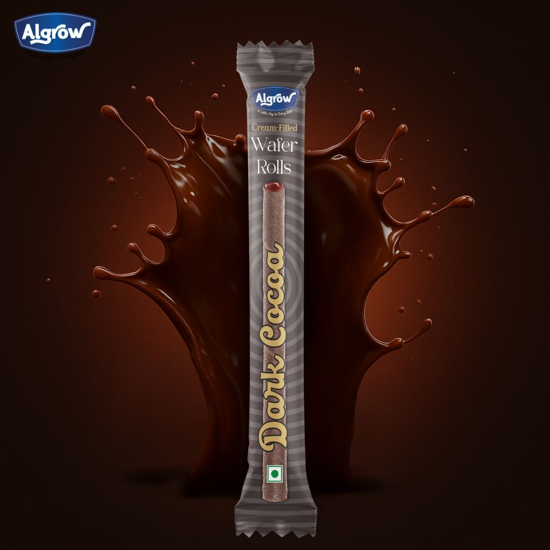 Algrow Dark Cocoa Wafer Roll Stick (JAR OF 40 PIECES)