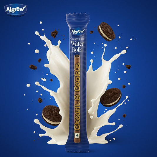 Algrow Cream & Cookies Wafer Roll Stick (JAR OF 40 PIECES)