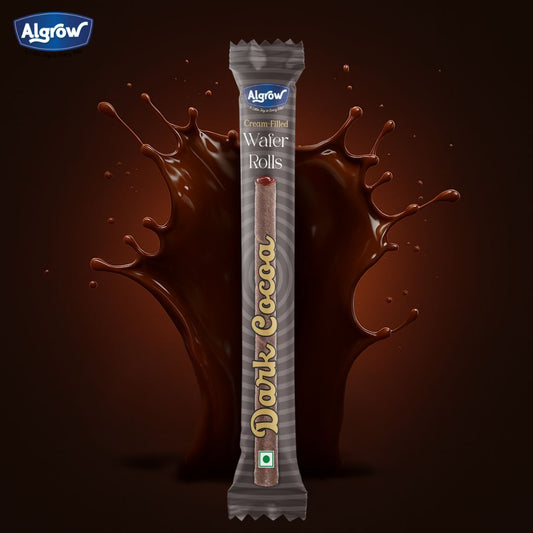 Algrow Dark Cocoa Wafer Roll Stick (JAR OF 40 PIECES)